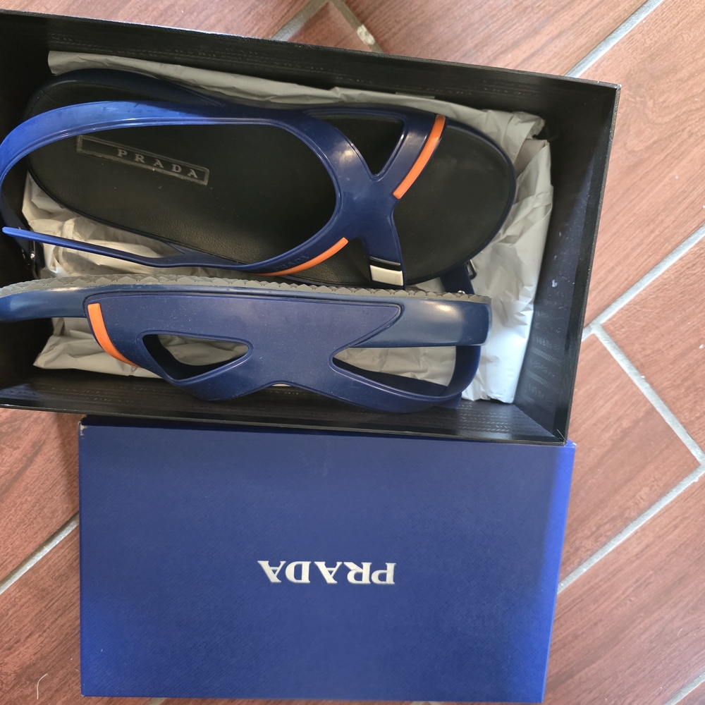 Prada Blue and Orange Sandals